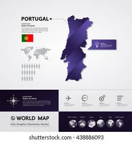 Portugal Map Stock Vector Royalty Free 438886093 Shutterstock