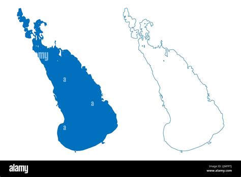 Lake Manitoba (Canada, North America) map vector illustration, scribble ...