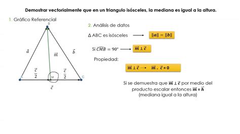 Demostrar Vectorialmente Que En Un Triángulo Isóceles La Mediana Es Igual A La Altura Youtube