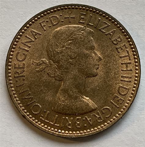 Queen Elizabeth Ii Half Penny M J Hughes Coins