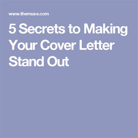 5 Secrets To Making Your Cover Letter Stand Out Cover Letter Lettering Make It Yourself