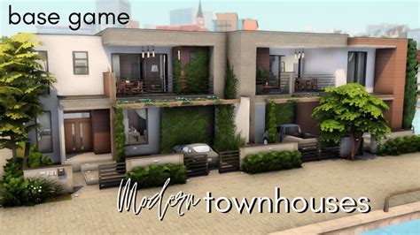 MODERN TOWNHOUSES BASE GAME The Sims 4 Speedbuild NO CC YouTube