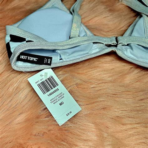 Hot Topic Women S Black And White Bikini And Tankini Tops Depop