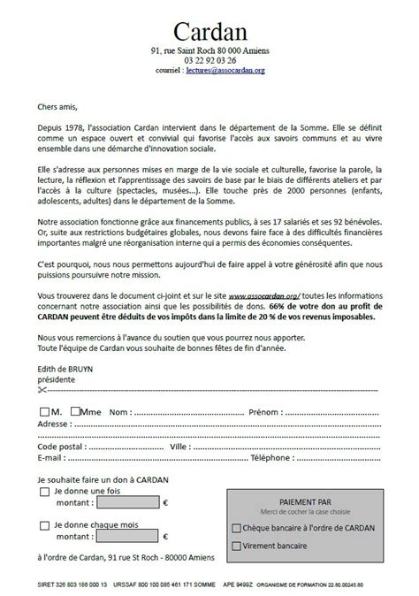 Modèle De Lettre Pour Faire Un Don À Une Association Lettres de Partage