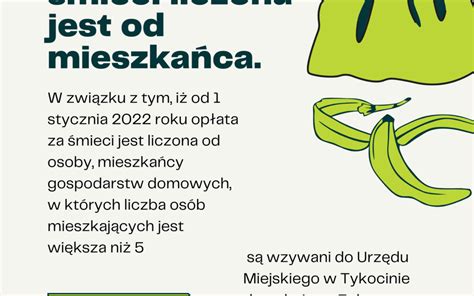 Uwaga Od 1 stycznia 2022r opłata za śmieci liczona jest od mieszkańca