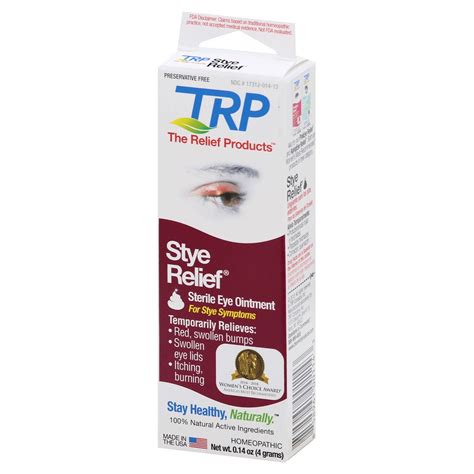 Trp Stye Relief Homeopathic Sterile Eye Ointment 014 Oz 014 Oz Shipt