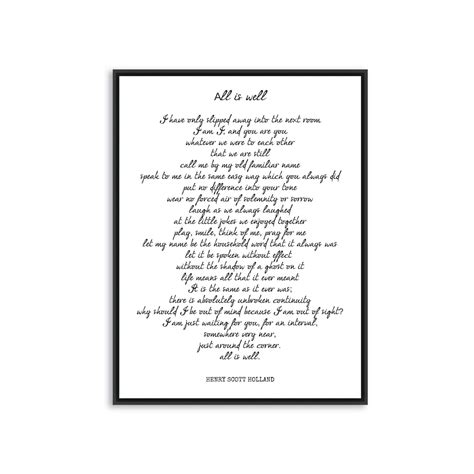 Printable Quote Henry S Holland All Is Well Poetry Quote Etsy