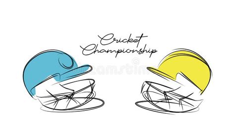 Cricket Helmet Sketch Stock Illustrations 153 Cricket Helmet Sketch