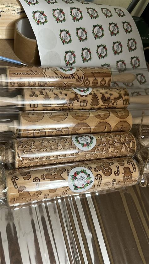 Cat Smiles Embossing Wooden Rolling Pin Laser Deep Engraved Etsy