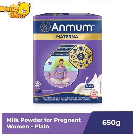 Anmum Materna Milk Powder For Pregnant Mothers Less Sweet Plain 650g