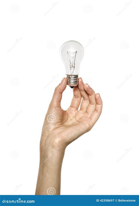 Hand Holding A Light Bulb Stock Photo Image