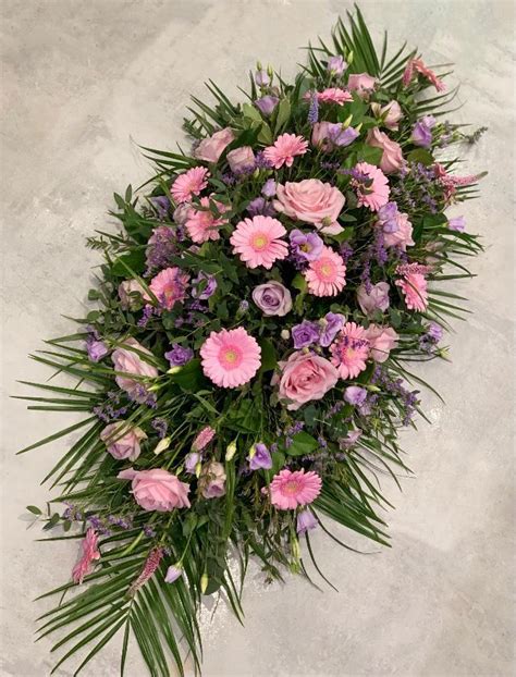 Pink Purple Casket Spray Wigmore Florists