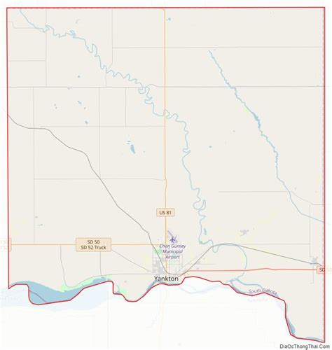 Map of Yankton County, South Dakota