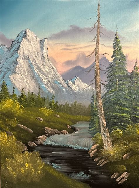 Sunrise Valley Bob Ross Inspired Oil Painting Etsy