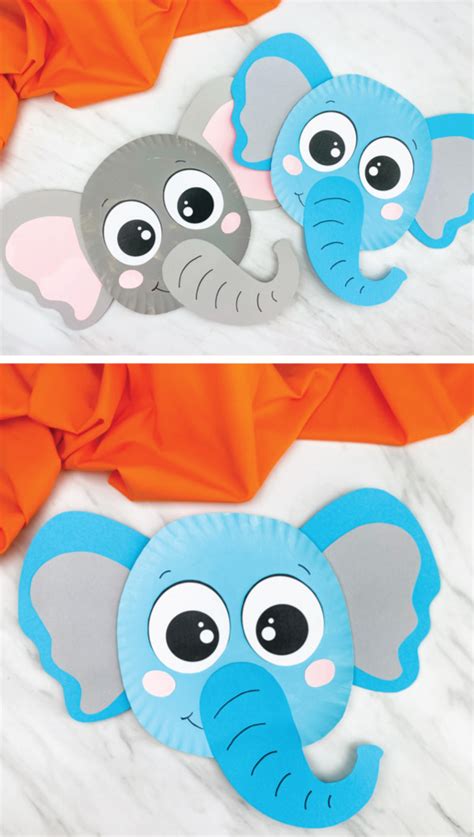 Elephant Paper Plate Craft For Kids [Free Template]