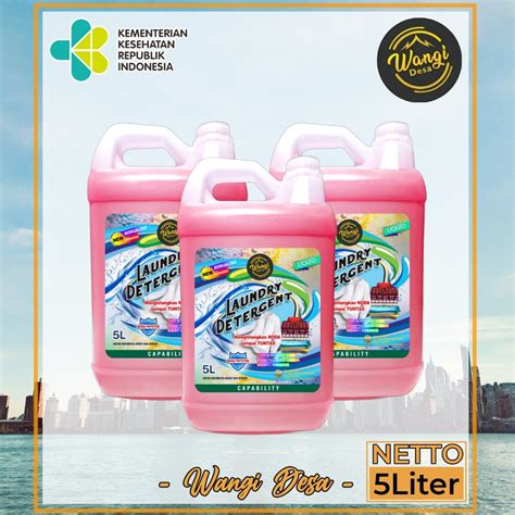 Jual Deterjen Cair Laundry Pakaian Liter Premium Pink Wangi Desa