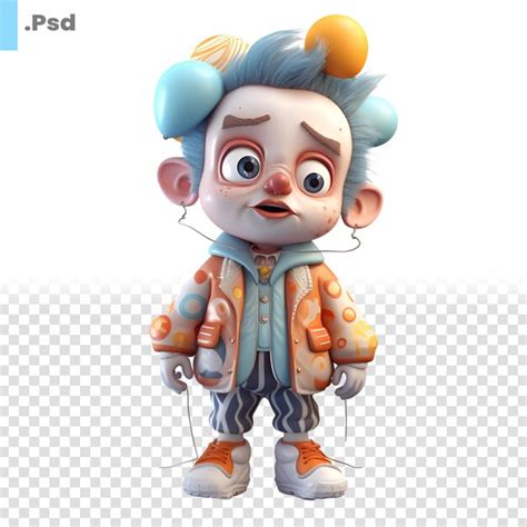 Rendering D D Un Mignon Petit Gar On Portant Un Costume De Clown