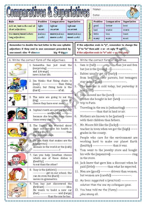 Comparatives Superlatives Esl Worksheet By Missola