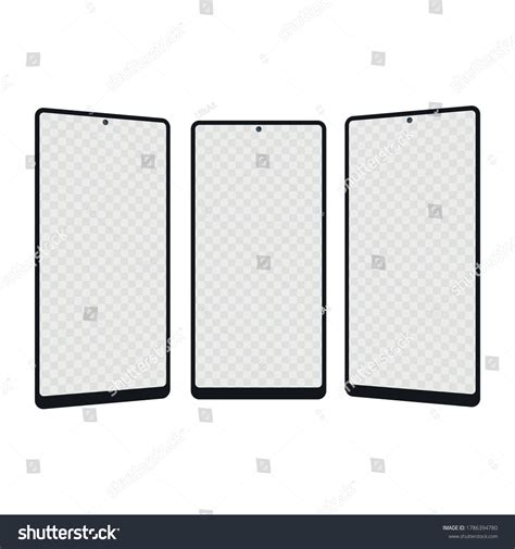 Realistic Smartphone Three Positions Vector Stock Vector Royalty Free