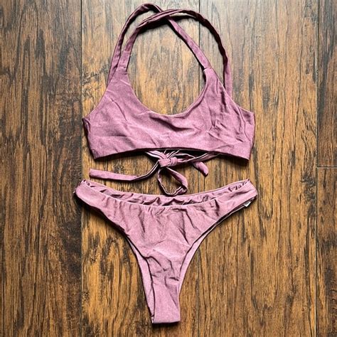 Oh Polly Swim Oh Polly Purple Shimmer Bikini Set Poshmark