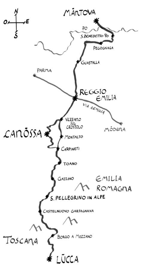 Mappa Via Matildica Bn Via Matildica Del Volto Santo In Cammino Con