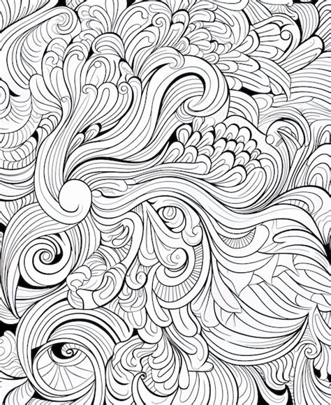 Premium AI Image | a black and white drawing of a sea of waves.