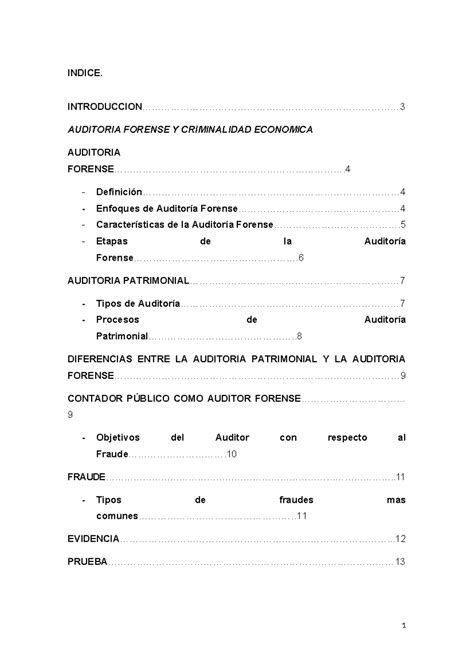 Tp Auditoria Forense Taller Judicial Indice Studocu