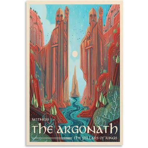 Le Seigneur Des Anneaux Poster De Voyage R Tro Argonath Peinture