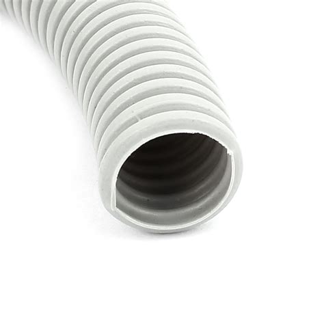 Gray Plastic 16mm X 12mm Flexible Corrugated Conduit Pipe Hose Tubing 36m Long