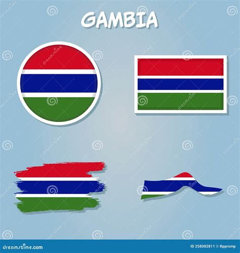 Africa with Selected Gambia Map and Gambia Flag Icon, Vector Map and ...