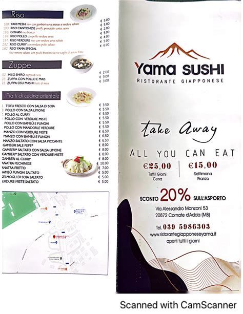 Carte et Menus 2024 Ristorante Yama Sushi à Cornate D Adda TheFork