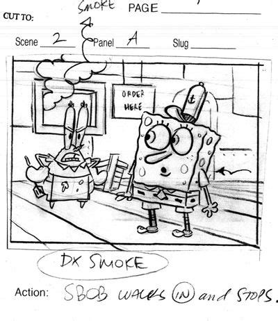 SpongeBob and Mr. Krabs in the Krusty Krab storyboard clean drawing ...