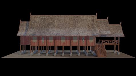 Rumah Adat Betang - Dayak 3D model | CGTrader