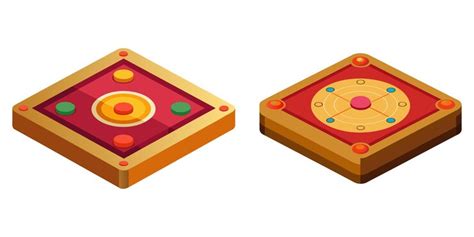 Premium Vector Carrom Set Isolated Flat Vector Illustration On White