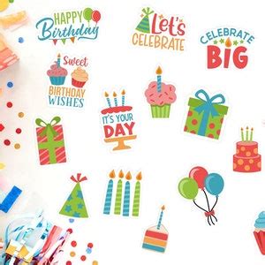 Birthday Stickers Birthday Sticker Bundle - Etsy