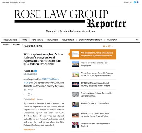 Rose Law Group Reporter News Box Score For 2017 Rose Law Group Reporter