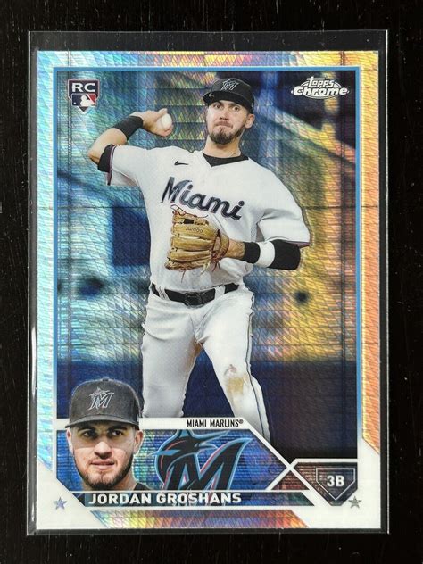 2023 Topps Chrome Jordan Groshans 9 Rookie RC Prism Refractor Miami