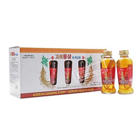 Nước Hồng Sâm Có Củ Kgs Korean Red Ginseng Story Plus 10 Chai X 120ml