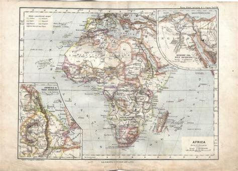 Carta Geografica Antica Africa Inizio Epoca Coloniale Italiana