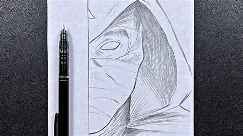 Sketch Tutorial How To Draw Moon Knight Easy Step By Step YouTube