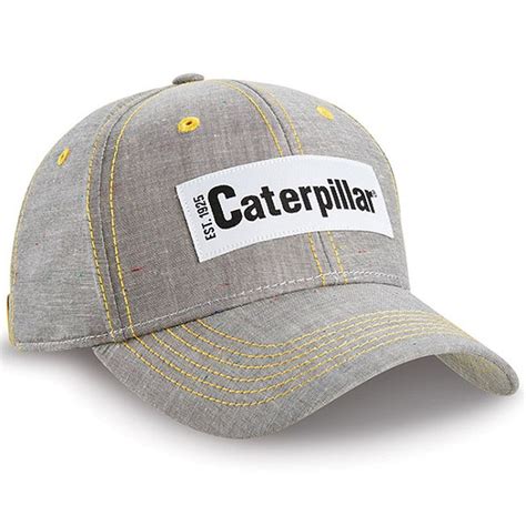 Caterpillar Cat Est 1925 Gray Chambray Cap Cat Hat Caterpillar Cap