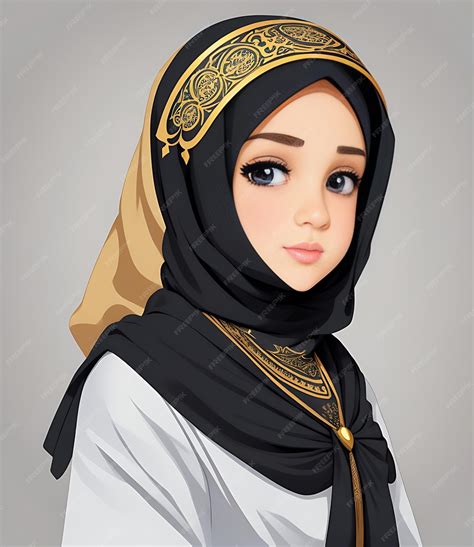 Premium Photo Cute Arabian Girl With Hijab Vector And Illustration