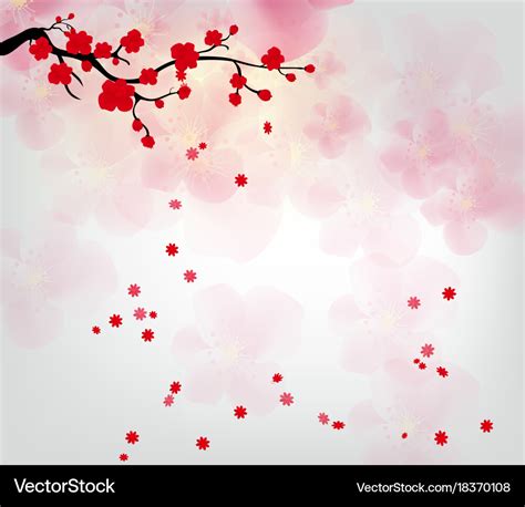 Cherry Blossom For Chinese New Year And Lunar New Vector Image