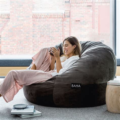 The Wombat Big Memory Foam Bean Bag Chair Pod 120 X 120cm Charco Baha