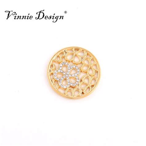 Vinnie Design Jewelry Mm Crystal Beautiful Flower Coin Disc Fit Into