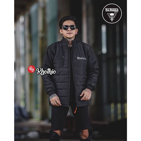 Jual Jaket Puffer Pria Tebal Windbreaker Touring Sunmori Motor Vespa