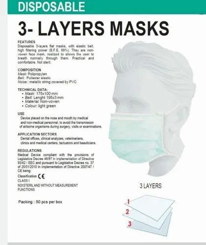 Ear Loop Mount Pp Non Woven Ply Face Mask At Rs In Mumbai Id