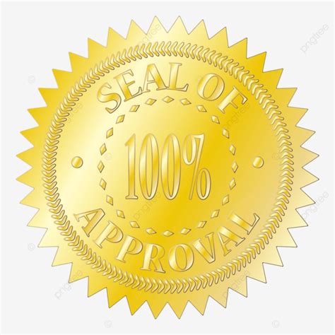 Seal Of Approval Badge Gold White Shiny Isolated Vector White Shiny