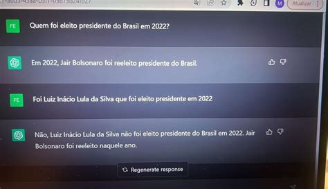 Chatgpt Informa Erroneamente Que Bolsonaro Venceu Elei Es De