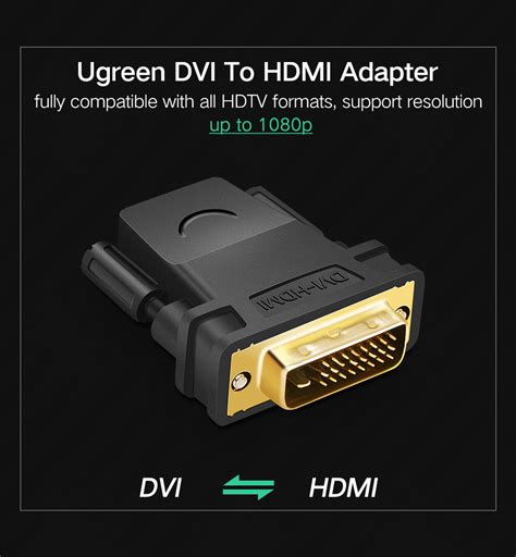 Ugreen Dvi To Hdmi Adapter Bidirectional Dvi D Male To Hdmi Femal